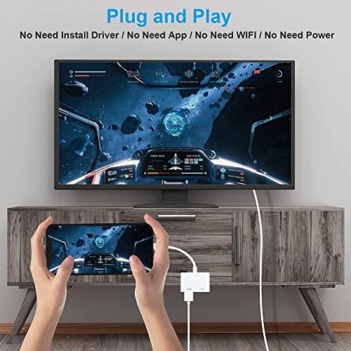 USB-C to HDMI Adapter for Apple iPhone 16/15, 4K@60Hz HDMI Output, 100W PD