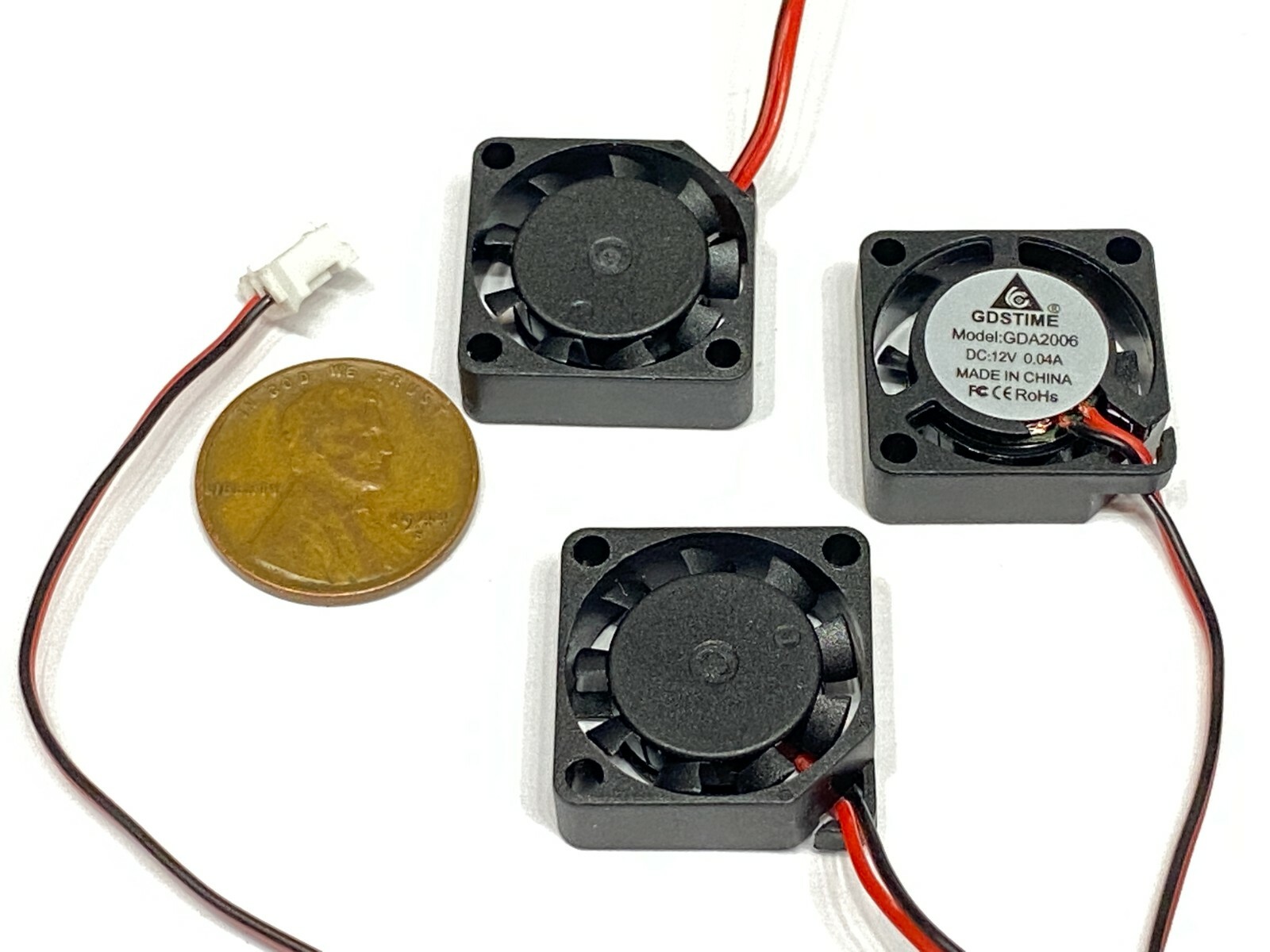 3 Pieces 2006 micro Small 12V DC Cooling Fan 20mm 6mm 2 Pin Mini axial 2cm E15