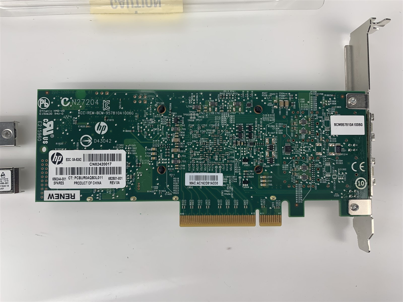 QLogic Broadcom Dual Port 10GB SFP+ Network Adapter Card BCM957810A1006G w/2 SFP