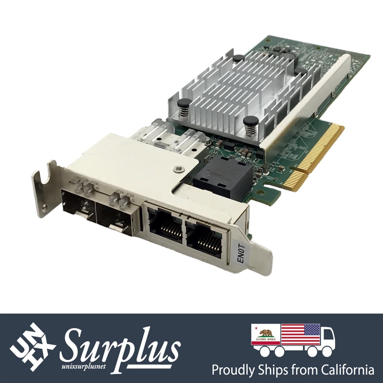 IBM ELSZ Quad Port 2x SFP+ 10GB 2x RJ45 1GB PCIe x8 Power Server P8 P9 Low