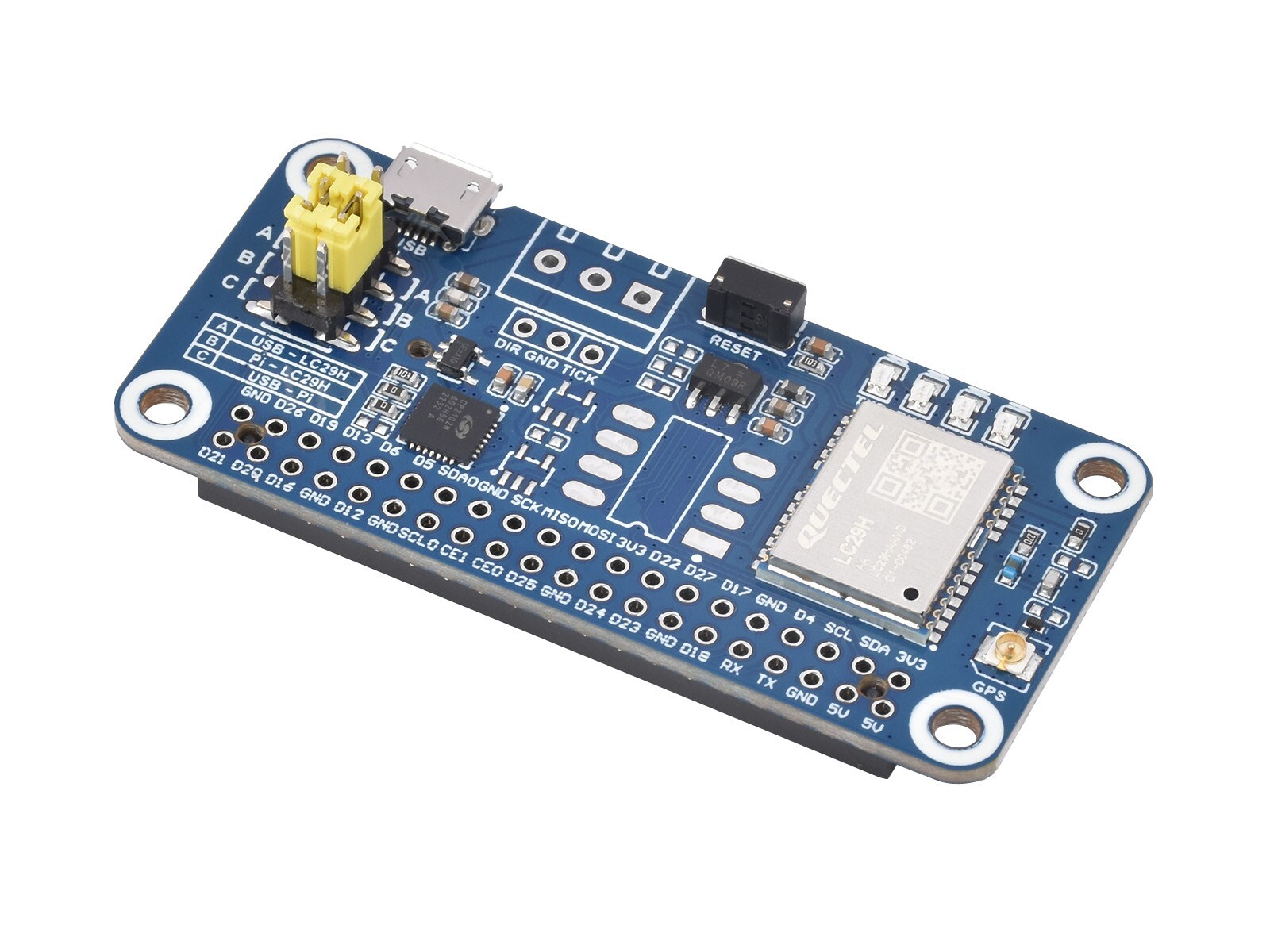 Waveshare LC29H Series Dual-band GPS Module for Raspberry Pi RTK Function Option