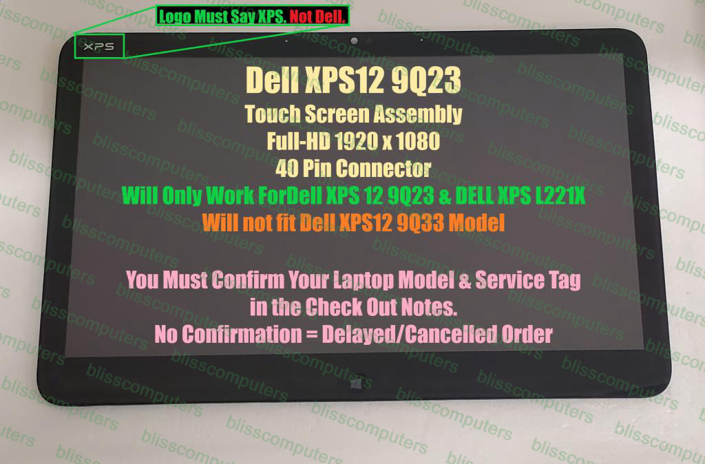12.5″ LCD Screen Touch Assembly Dell XPS12 9Q23 1920×1080 LP125WF1 SPA2