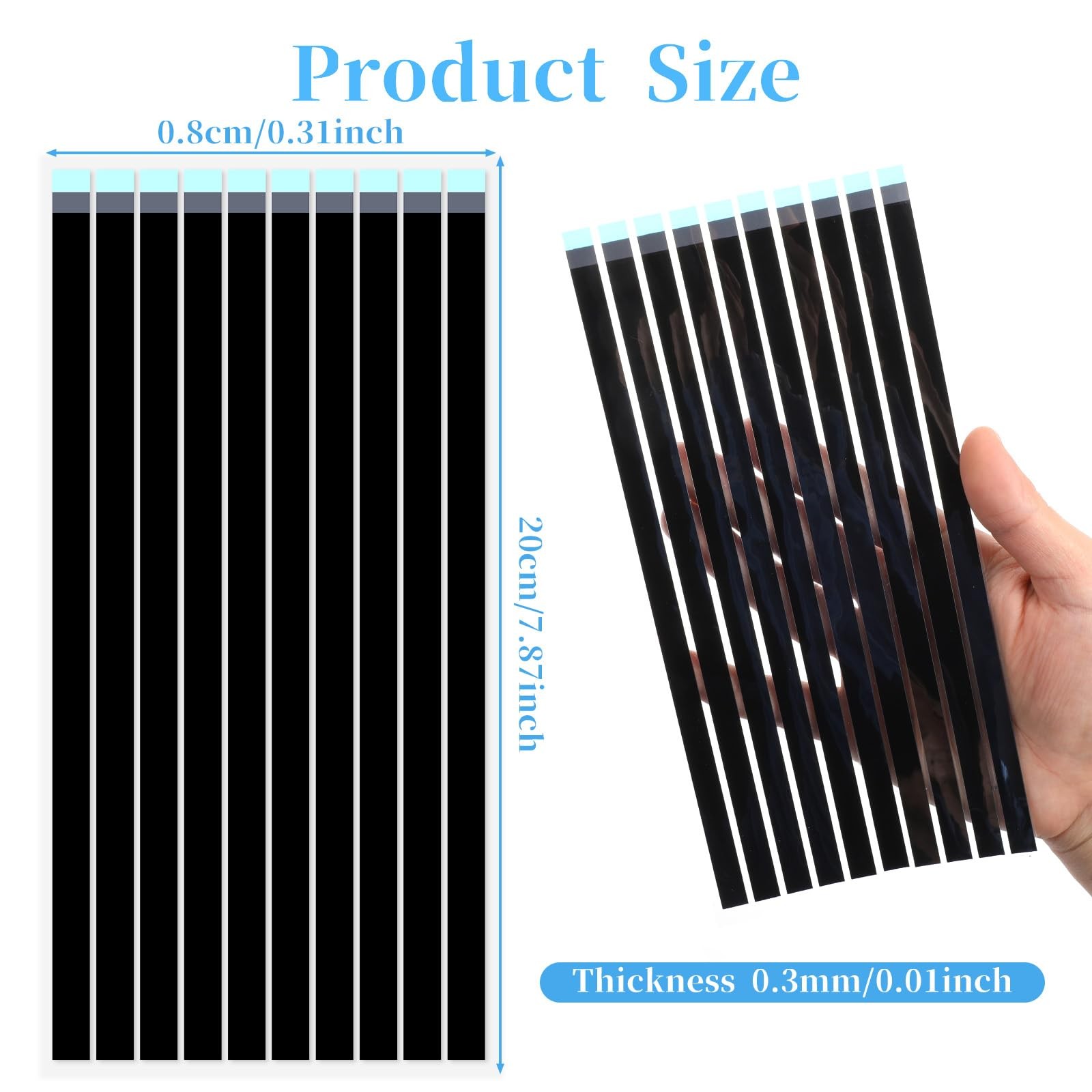 BOHUIZ 10 Pcs Laptop Screen Double Sided Tape for 20cm x 0.8cm x 0.3mm, Black