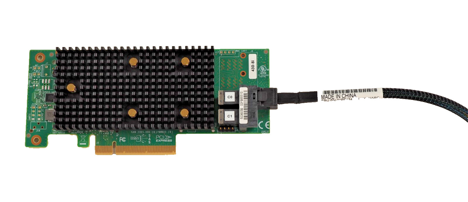 Lenovo ThinkSystem 01KN500 Avago 430-8i SAS/SATA 12Gb HBA Adapter w/01PF134 Wire