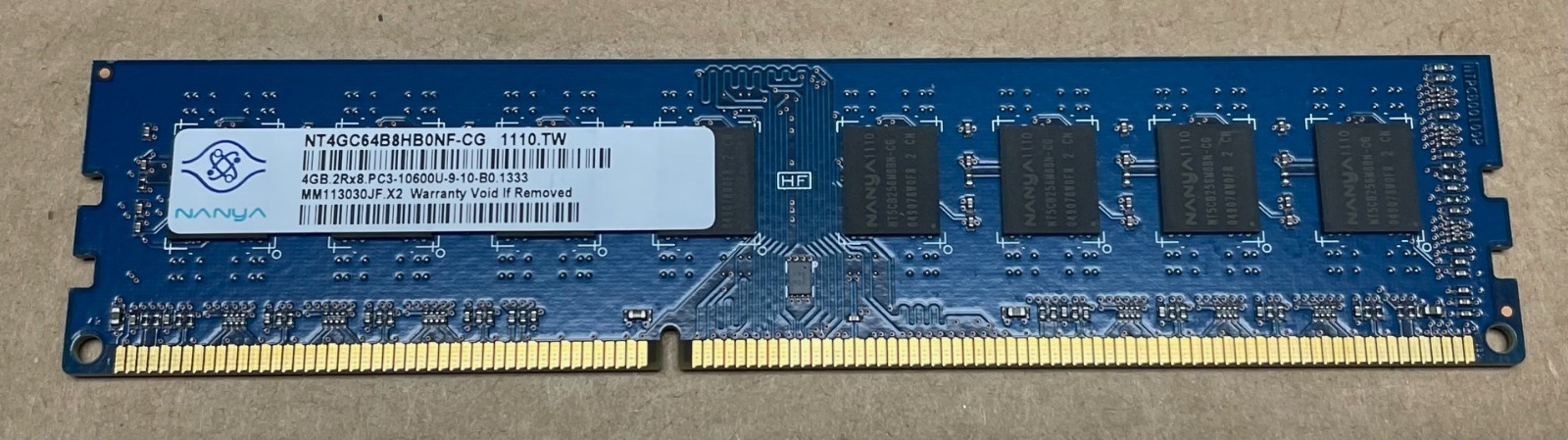 2-Nanya 4GB.2Rx8.PC3-10600U-9-10-B0.1333 Non-ECC Unbuffered RAM NT4GC -8GB Total