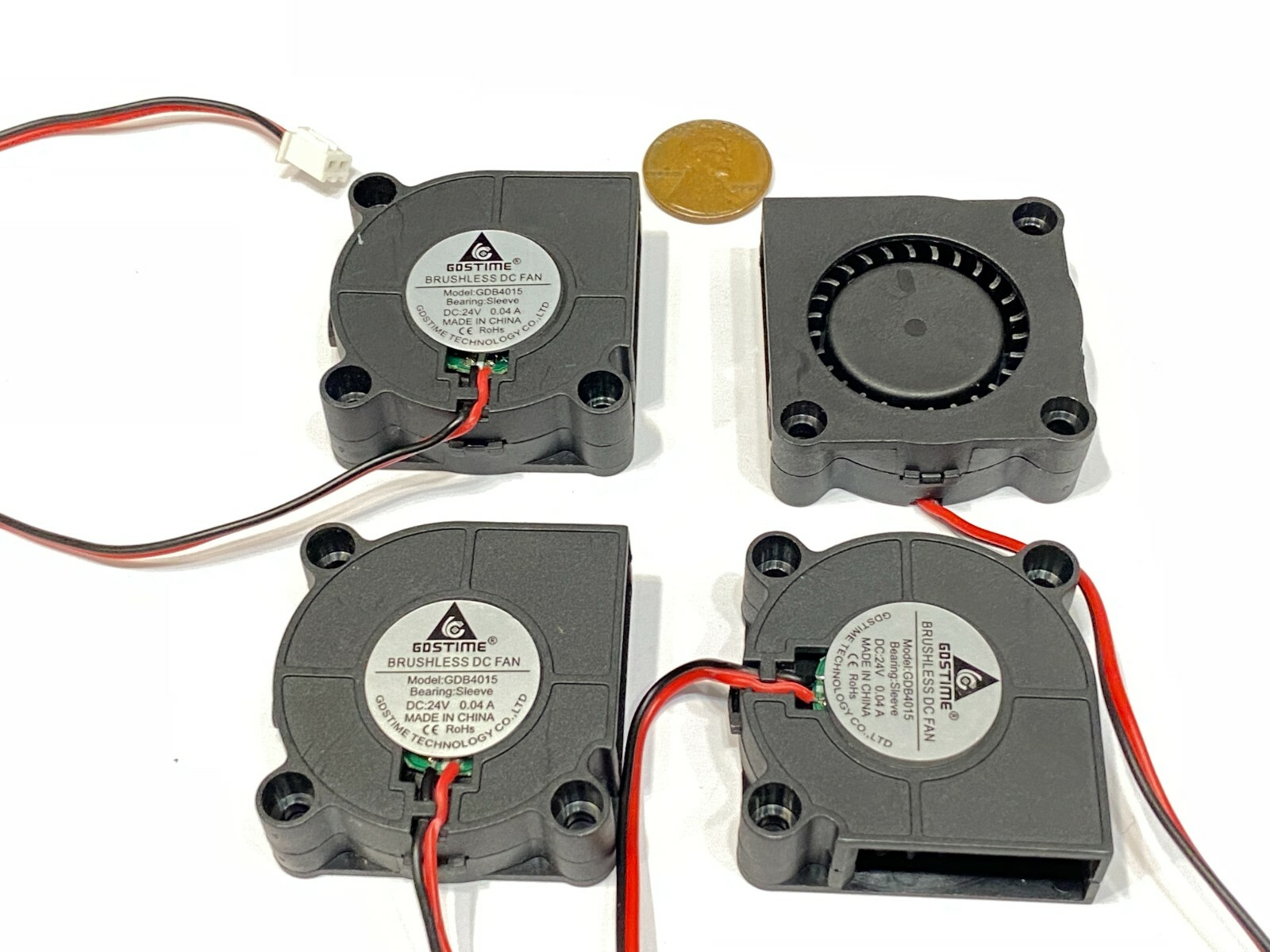 4 Pieces 24V Brushless 4015 Cooling Fan Blower 2pin 40mm 3D Printer Computer E36