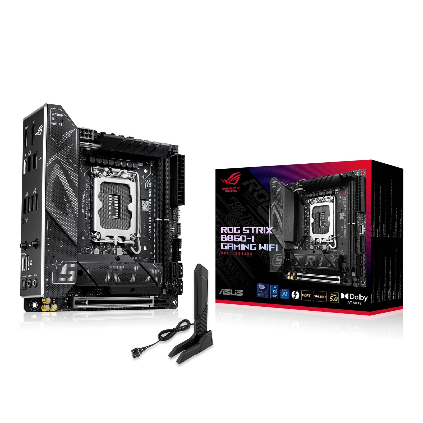 ASUS ROG STRIX B860 I GAMING WIFI LGA1851 Mini ITX DDR5 WiFi7 TB4 AI