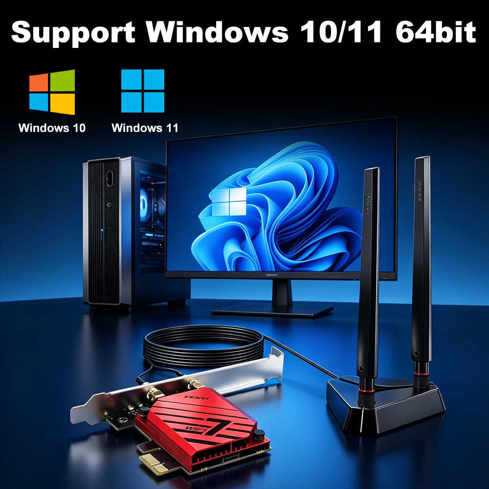 PCI-E Card BT 5.4 WIFI 7 FV-BE6500 Pcie Wifi card Tri-Band Wireless Adapter