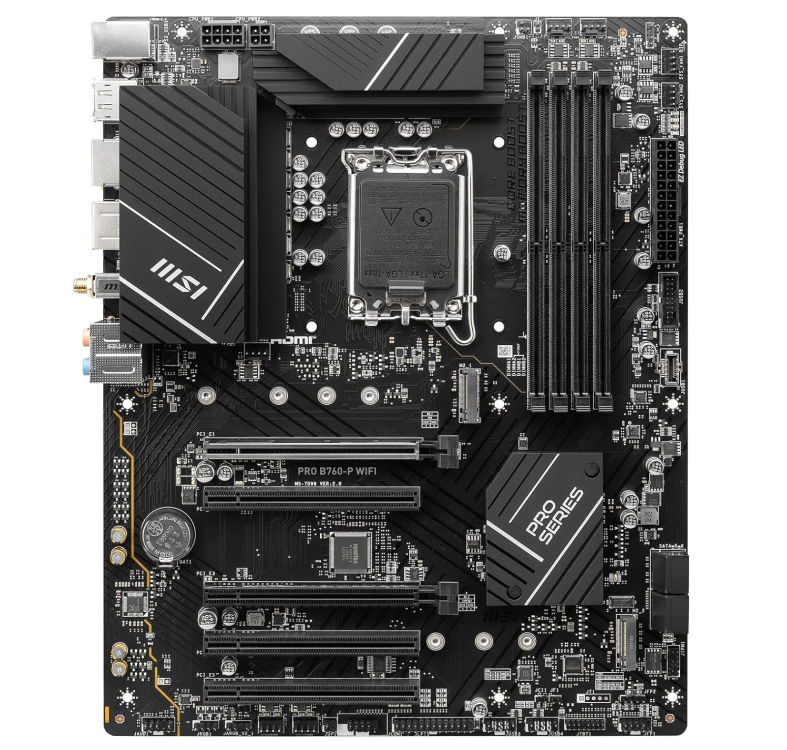 MSI PRO B760-P WIFI DDR5 LGA 1700 ATX Intel Motherboard (Board Only)