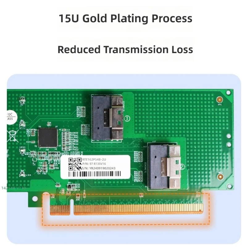 PCIe4.0 X16 Extension Card with Double SFF 8654 Port For Fast Data Servers