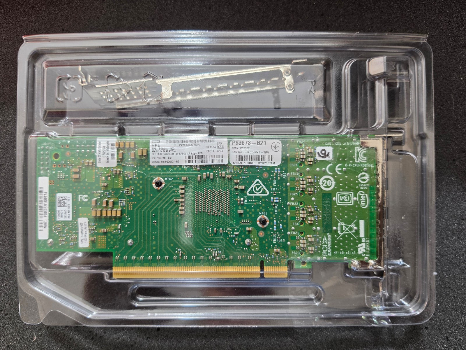 HP Intel E810-XXVDA4 Quad 4x 10/25GbE SFP+ SFP28 PCIe 4.0 x16 Network Card