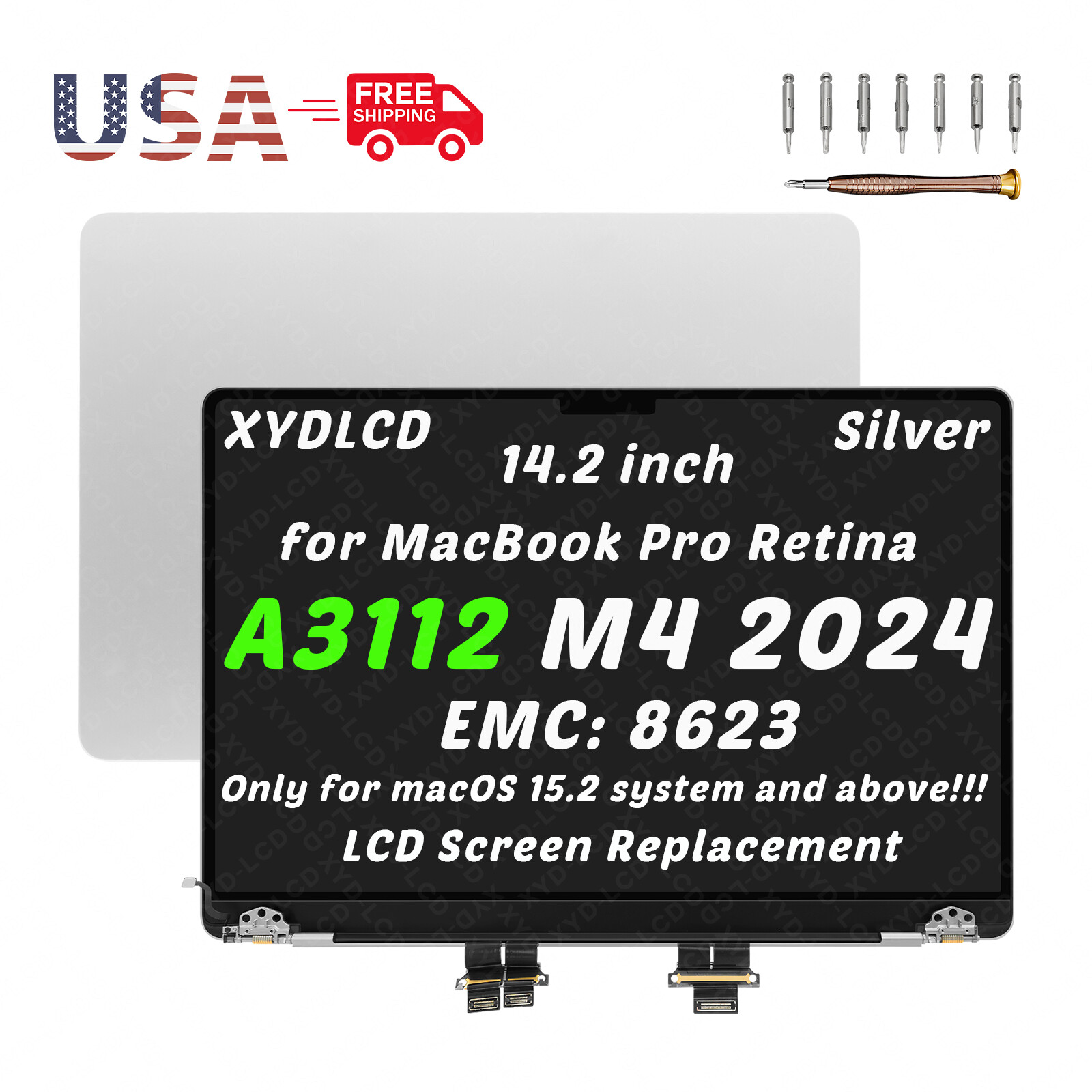 Original for Macbook Pro 14″ A3112 A3185 A3401 EMC 8623 8894 LCD Screen Assembly