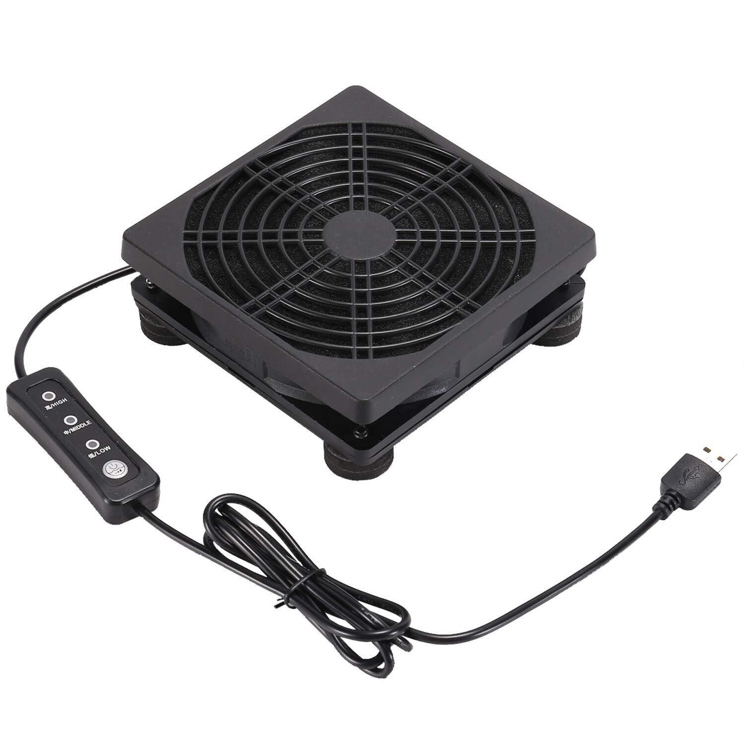 Upgraded 120mm 5v Usb Powered Pc Router Fan With Speed Controller High Airflow C