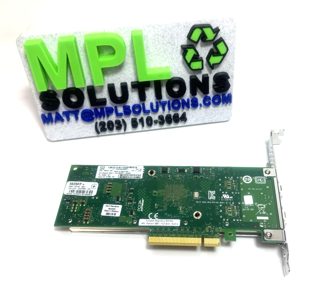HP HPE 10Gb 2-port 562SFP+ Ethernet Adapter 790316-001 784304-001 727055-B21