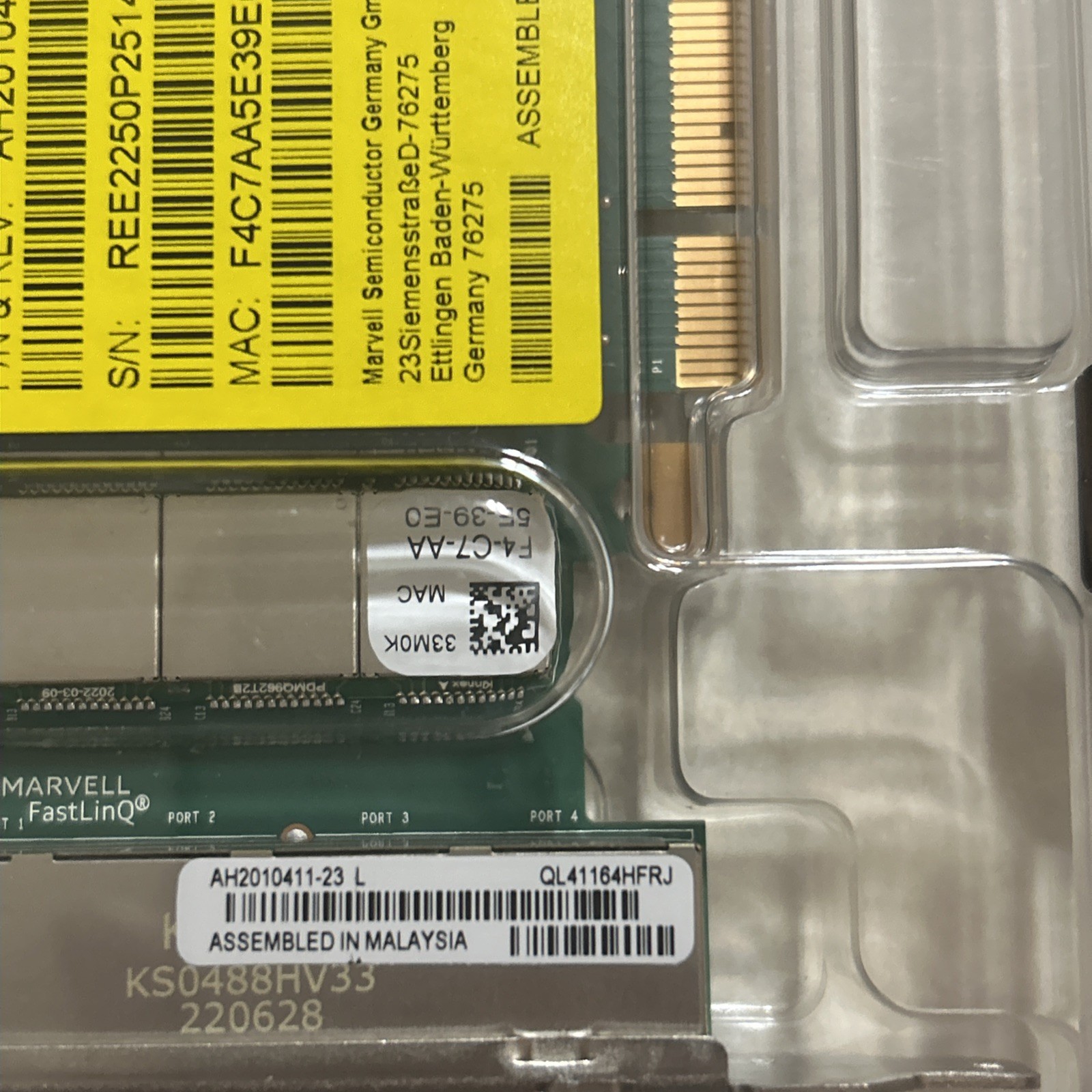 Dell Marvell QLogic FastlinQ QL41164 Quad Port 10Gb RJ45 CNA FH (33M0K)