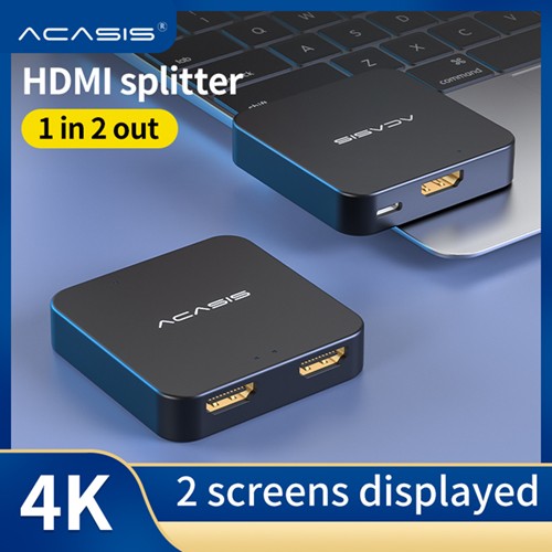 Acasis HDMI Splitter 1 in 2 Out 4K@60Hz Ultra HD Distributor Box Supports ABB