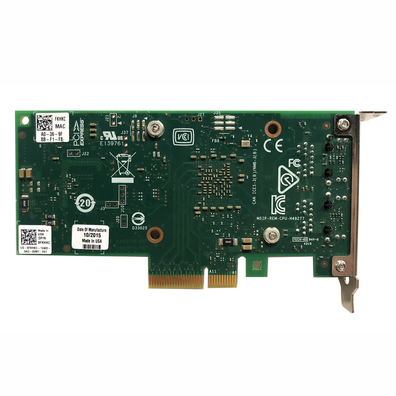 DELL FKHKX HWWN FKHKC Intel X550-T2 10Gb 2P Ethernet Converged Network Adapter