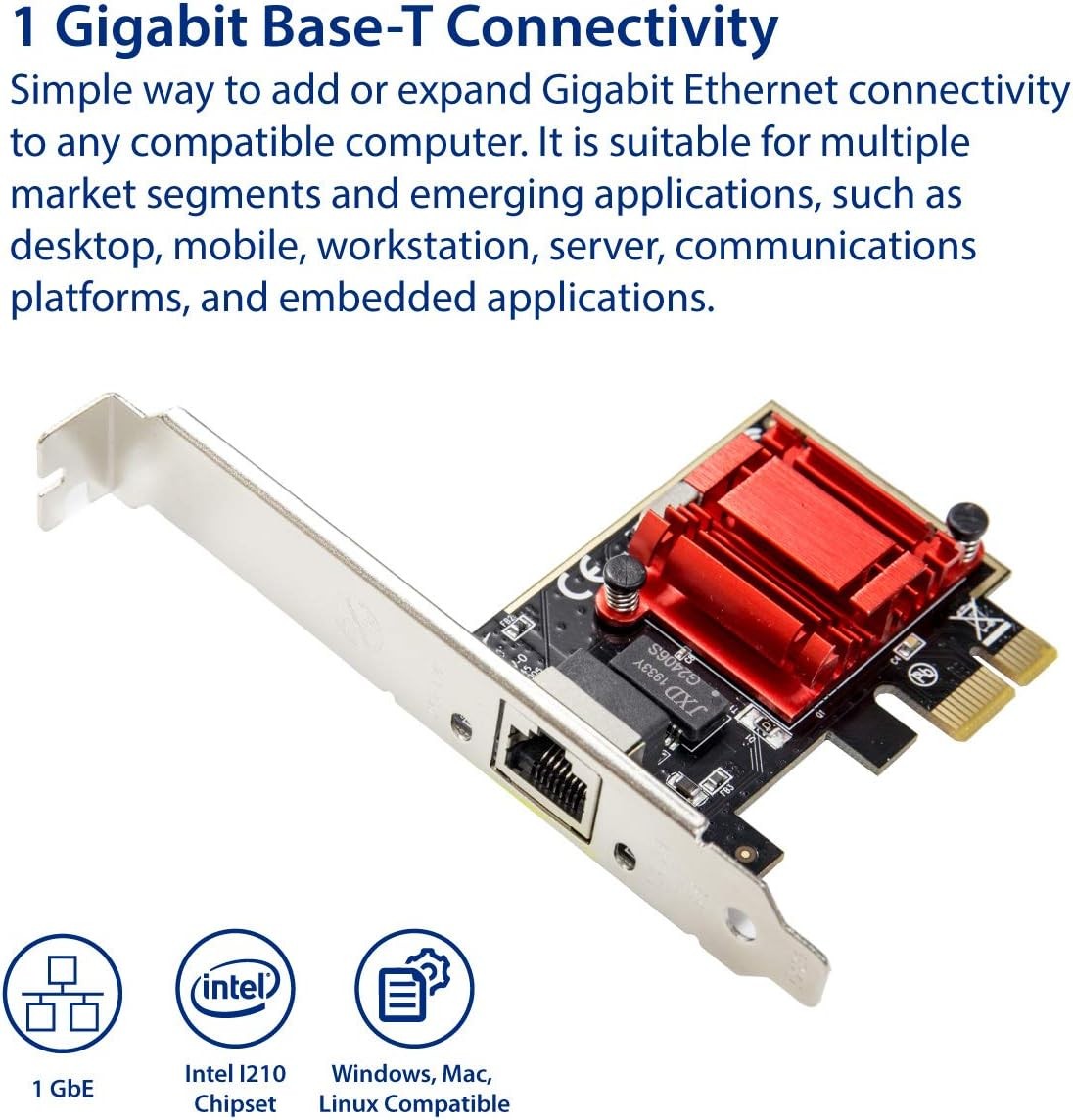 1G RJ45 LAN Port Network Card Intel I210AT(PXE) PCI-E1X Gigabit Ethernet Adapter
