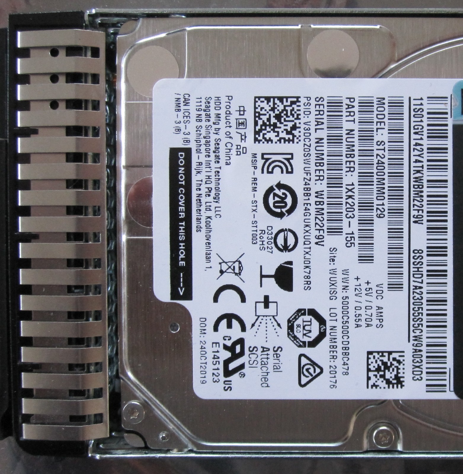 Lenovo 2.4Tb 10K 12Gbps SAS HDD 01GV182