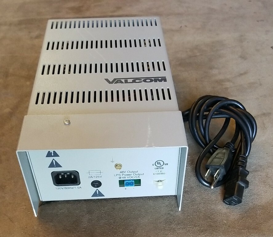 Valcom VP-2048C 120VAC to 48VDC 2A Transformer Power Supply w/ Power Cord