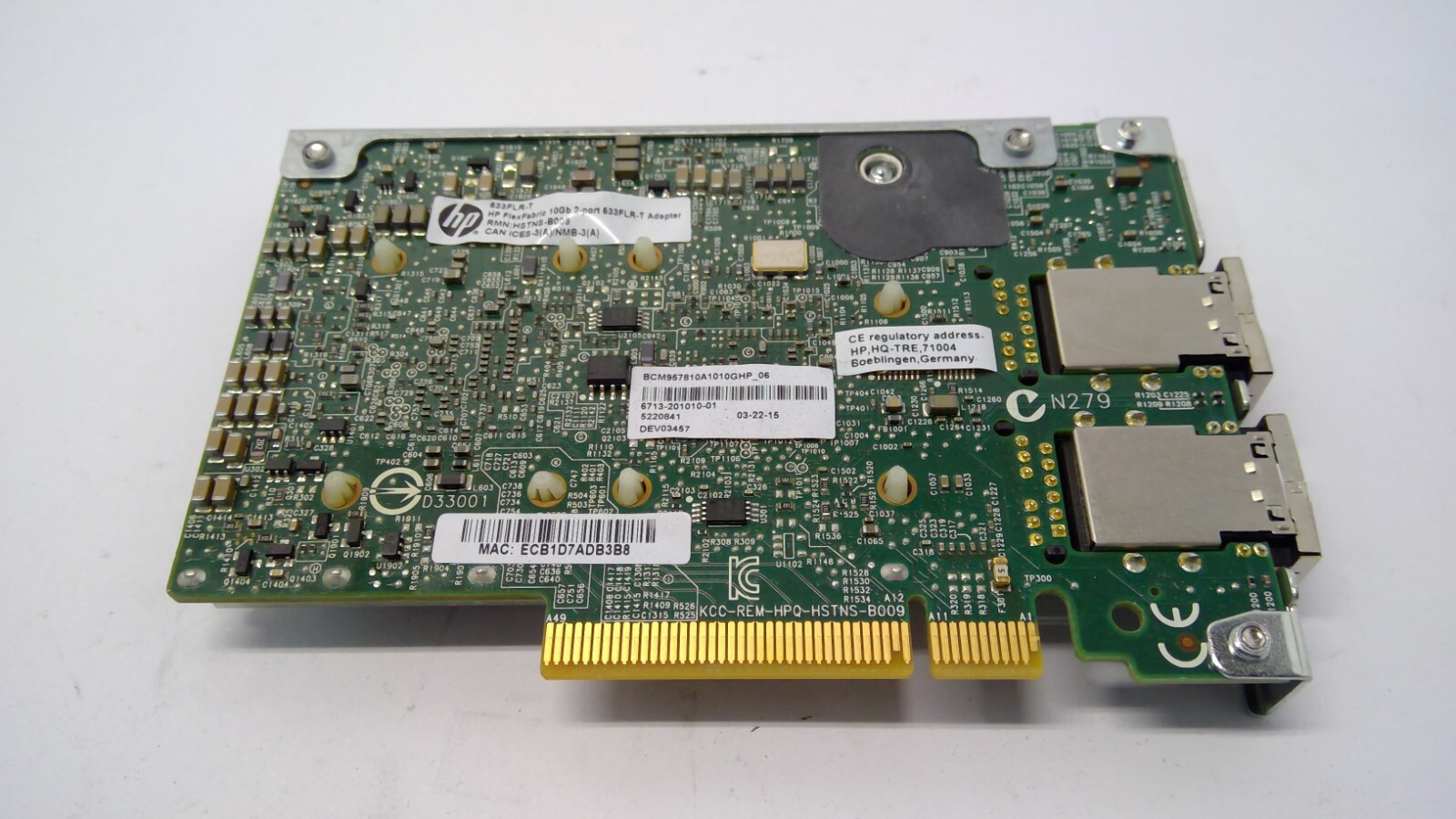 HP FlexFabric 533FLR-T 2-Port 10Gbps RJ-45 Network Adapter 700757-001 701534-001