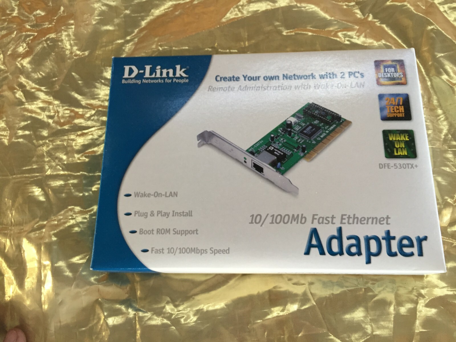 new D-Link 10/100 Mbps Gigabit Ethernet Desktop Adapter DGE-530T W-4O