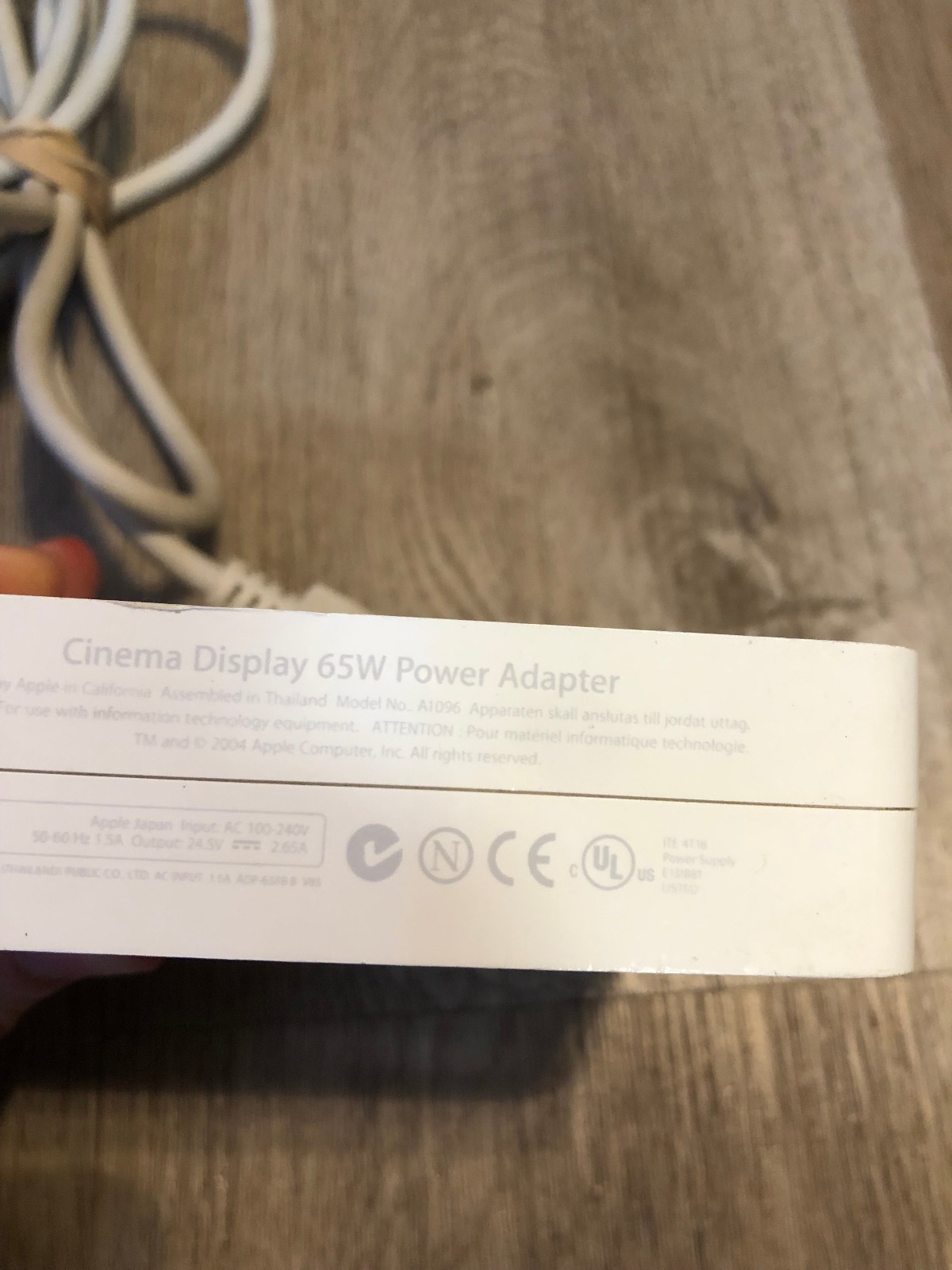 GENUINE Apple OEM A1096 Cinema Display Power Adapter 65W w/ Cord