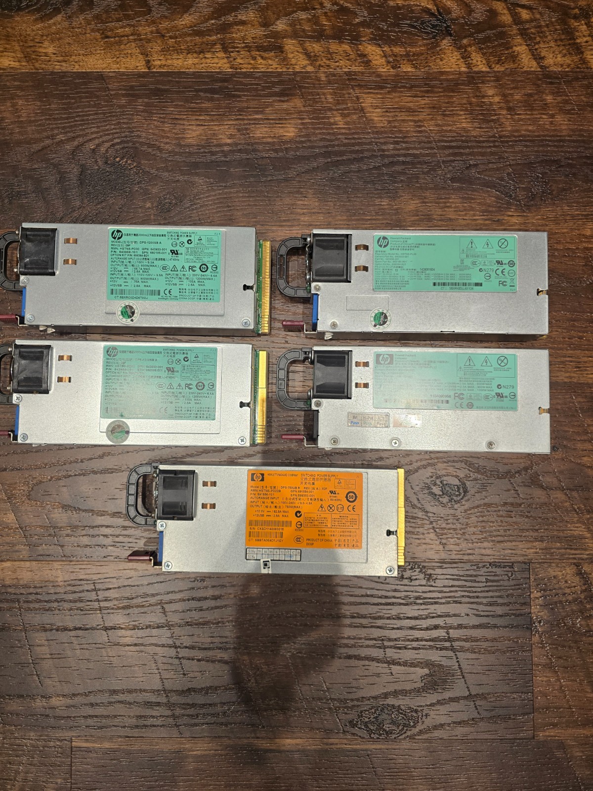 (5x) Hewlett Packard server power supplies for sale (See description for models)