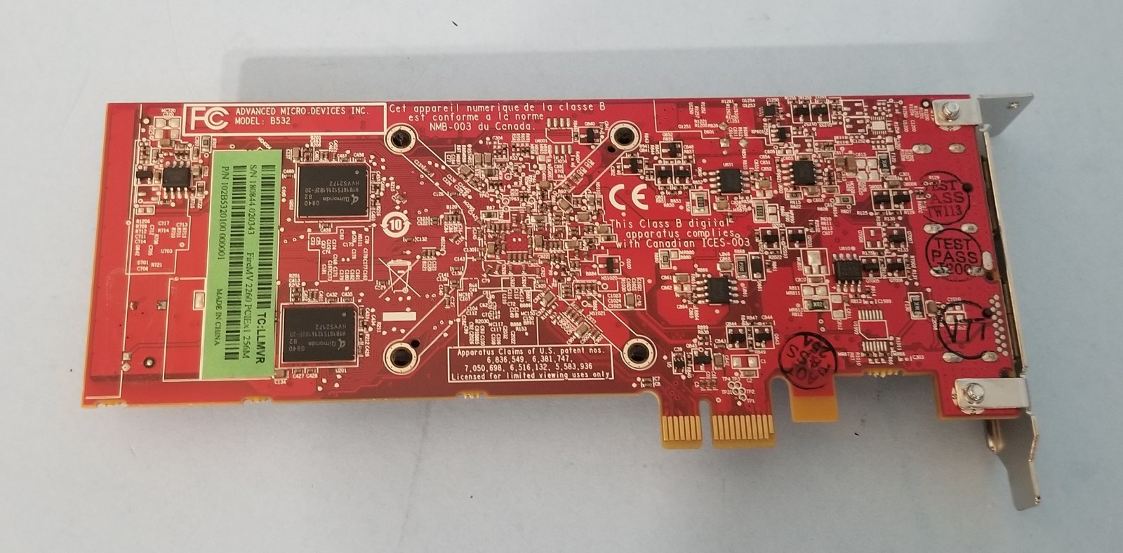 ATI AMD FireMV 2260 256MB PCI-E x1 Dual Display Port Video Card 102B5320100