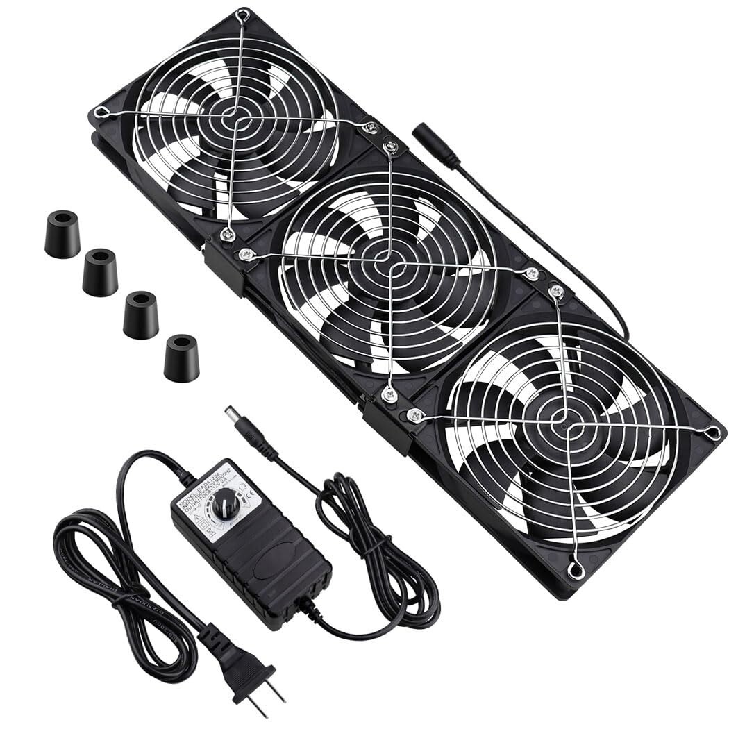 Versatile 3x120mm Cooling Fans with Variable Speed Control for DIY Projects