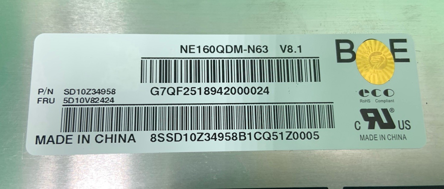 16″ 16:10 NE160QDM-N63 V8.1 LCD Touchscreen Assembly 40 Pins Replacement Laptop