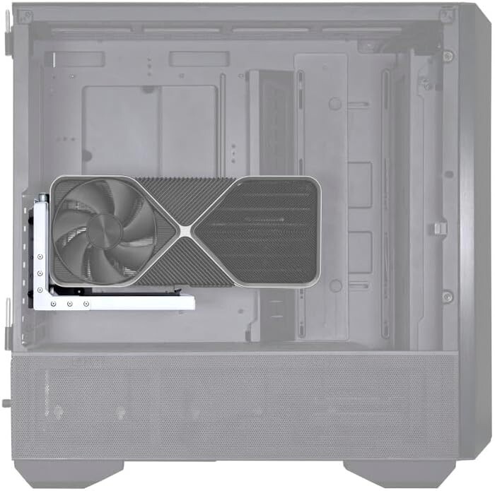 Toolless Vertical GPU Mounting Kit with PCIe 4.0 Riser Cable – Black Elegance