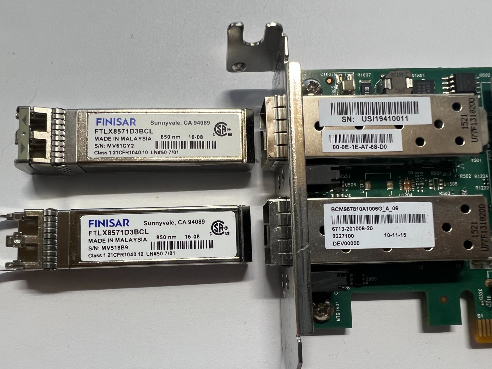 QLogic Broadcom Dual Port 10GB SFP+ PCIe BCM957810A1006G w/ 2 SFP Low profile