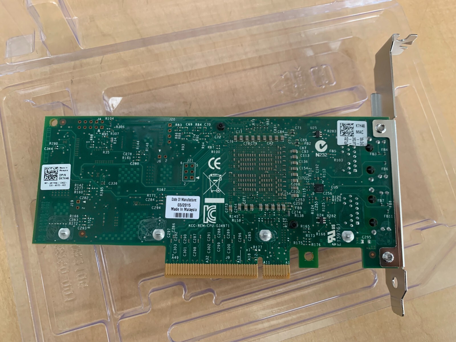 Genuine Dell K7H46 / Intel X540-T2 Dual Port 10GbE CNA (Tall Bracket)