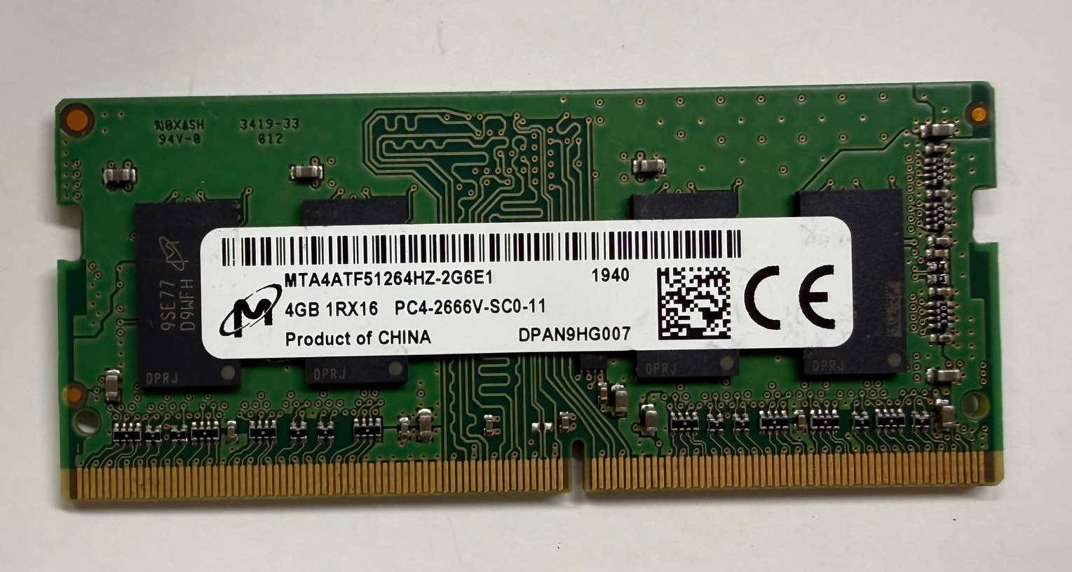 4GB DDR4 Memory PC4-2666V 1Rx16 SODIMM Laptop RAM 2666MHz