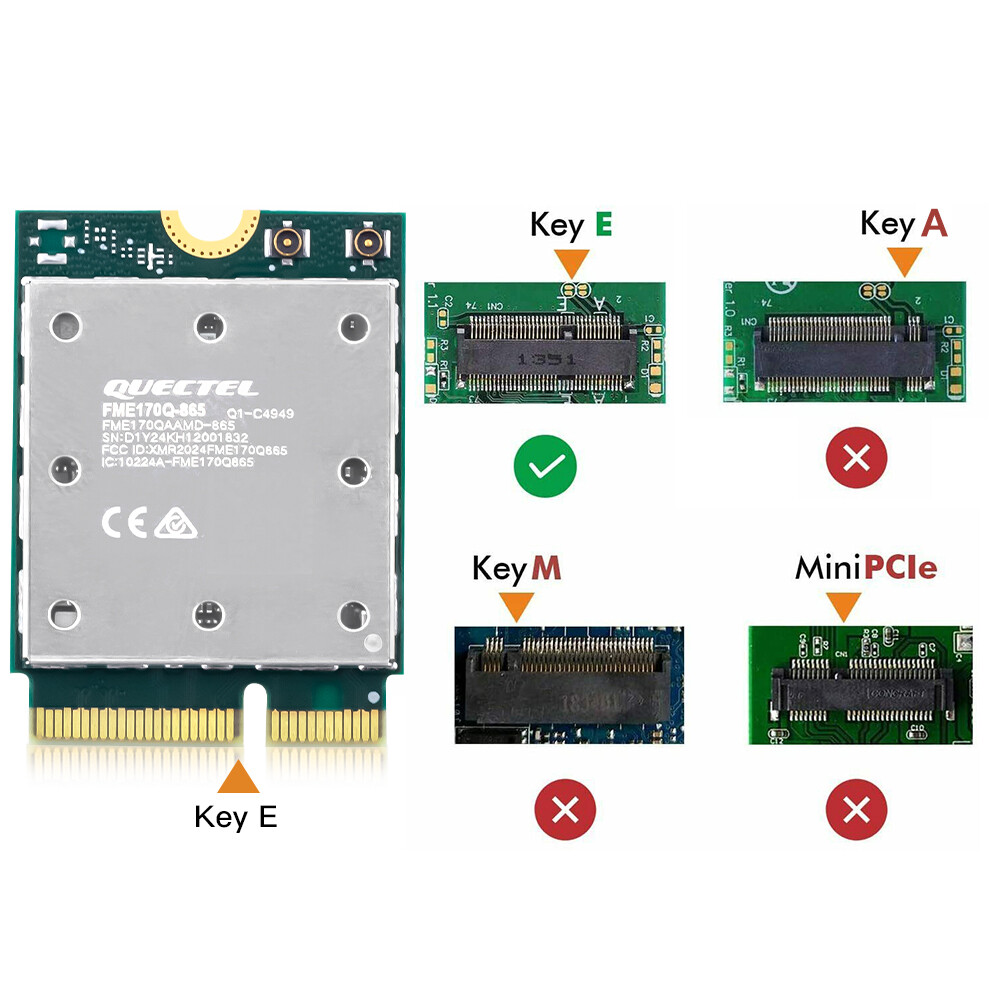 WiFi 7 QCNCM865 Wireless Card 2.4G/5G/6Ghz M.2 WiFi Module Adapter Bluetooth 5.3