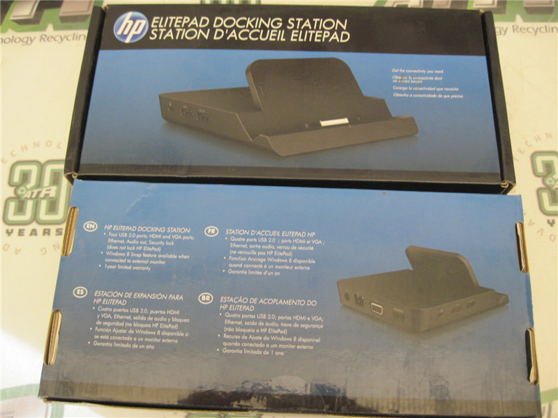 HP ElitePad Docking Station, 4x USB 2.0, HDMI, VGA, Ethernet, Audio (Lot of 2)