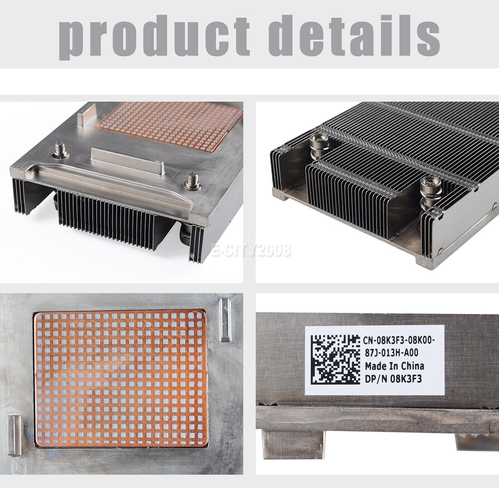 NEW 8K3F3 For DELL PowerEdge R730 R730xd Low Profile CPU GPU Heatsink 1U V3 V4