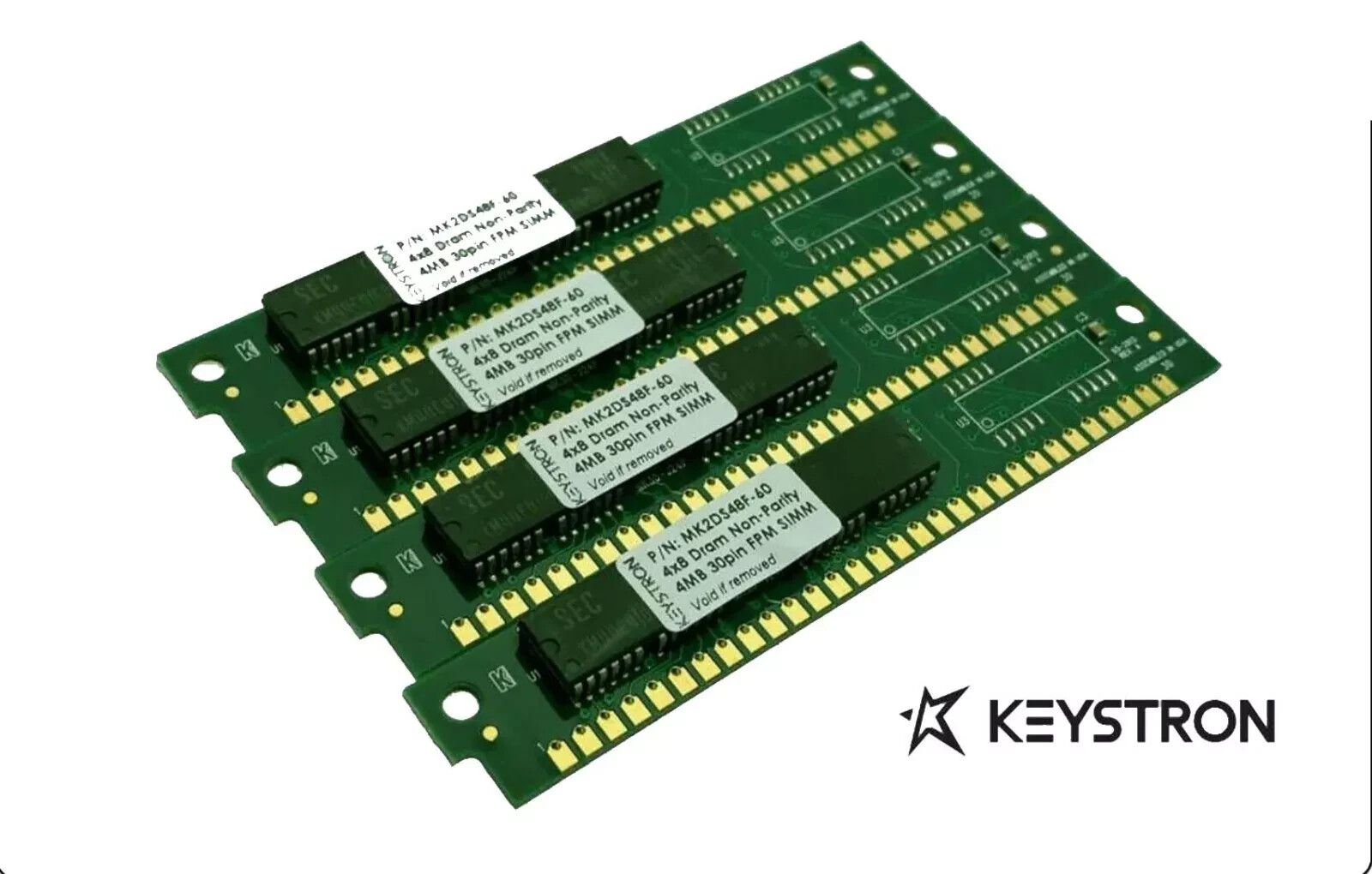 Keystron 4x4MB 16MB 4×8 30-pin FPM DRAM Non-Parity SIMM Memory Kit
