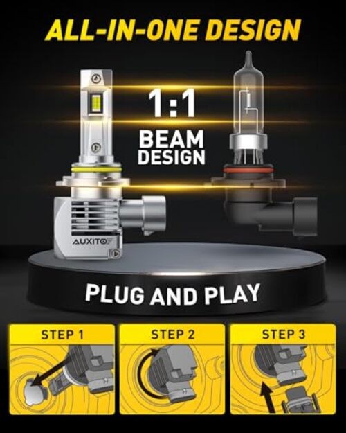Bulbs, 44000LM 6500K Cool White, Direct Replacement HB3/Light Bulbs with 9005