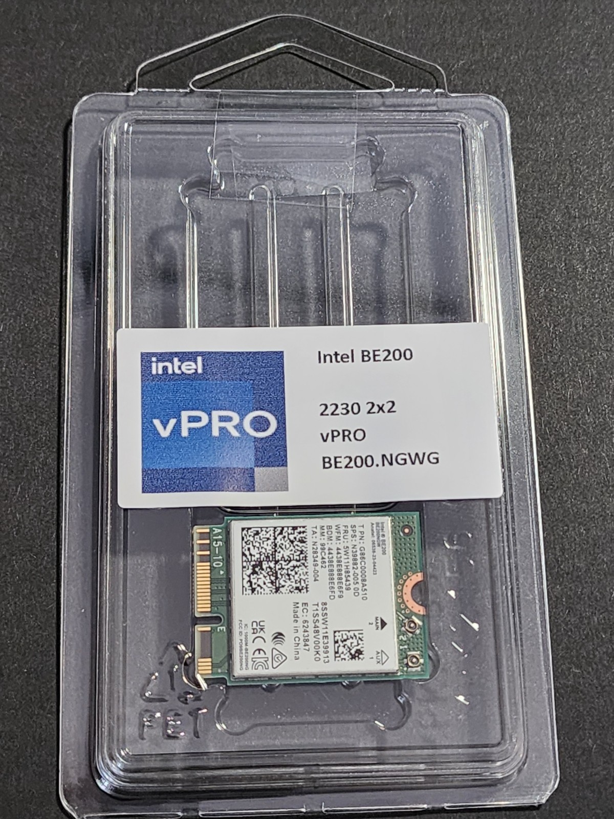 Intel BE200 vPro Wi-Fi 7 with BT 5.4 for Intel based system HP MM#99C462