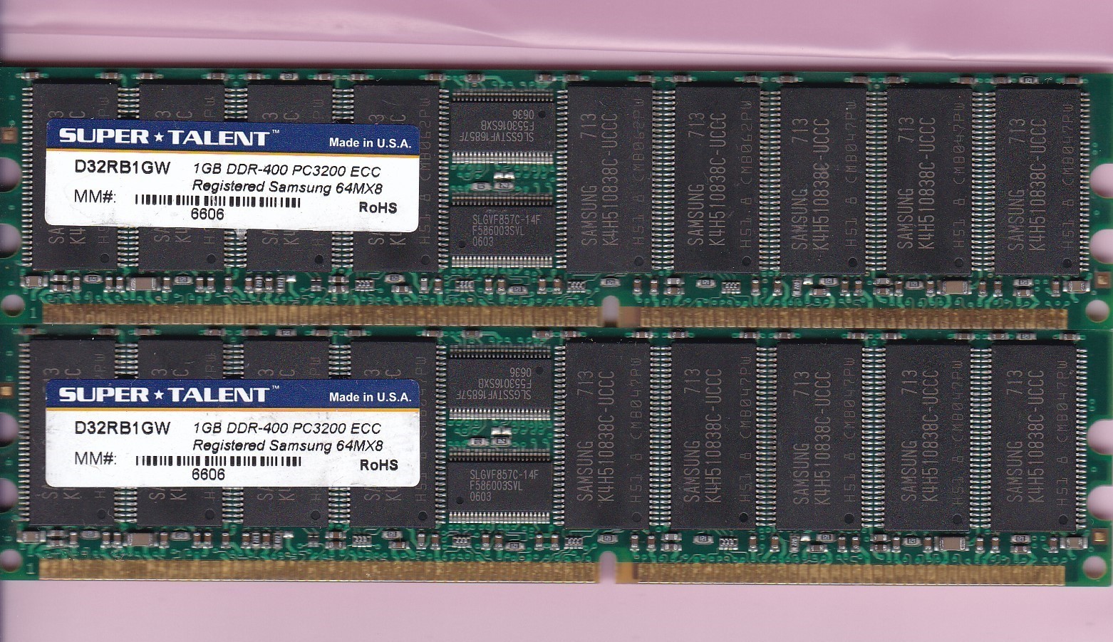 2GB 2x1GB PC3200R DDR-400 ECC REG SUPER*TALENT D32RB1GW MEMORY KIT DDR1 PC-3200R