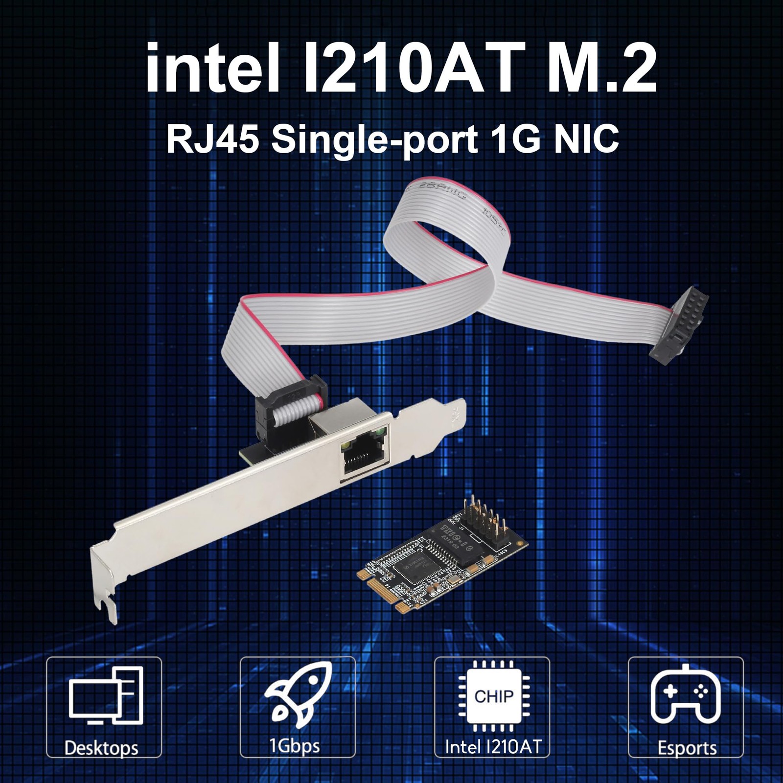 M.2 B+M Key Gigabit Ethernet Network Card, Intel I210 Chip 10/100/1000Mbps RJ…