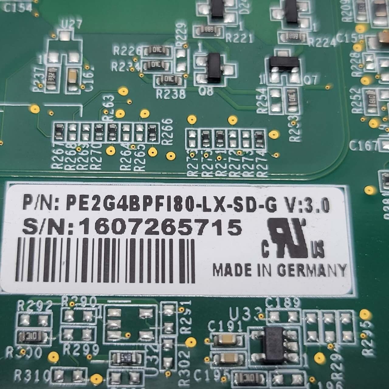 SILICOM PE2G4BPFI80-LX-SD-G Quad Port Fiber Gigabit Ethernet PCI Bypass Adapter