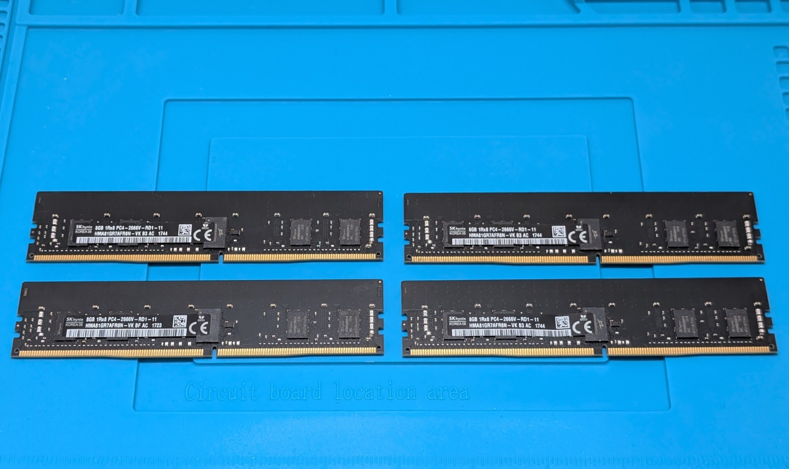 Lot of (4) SK hynix 8GB (32GB) 1Rx8 PC4-2666V Server Memory Ram