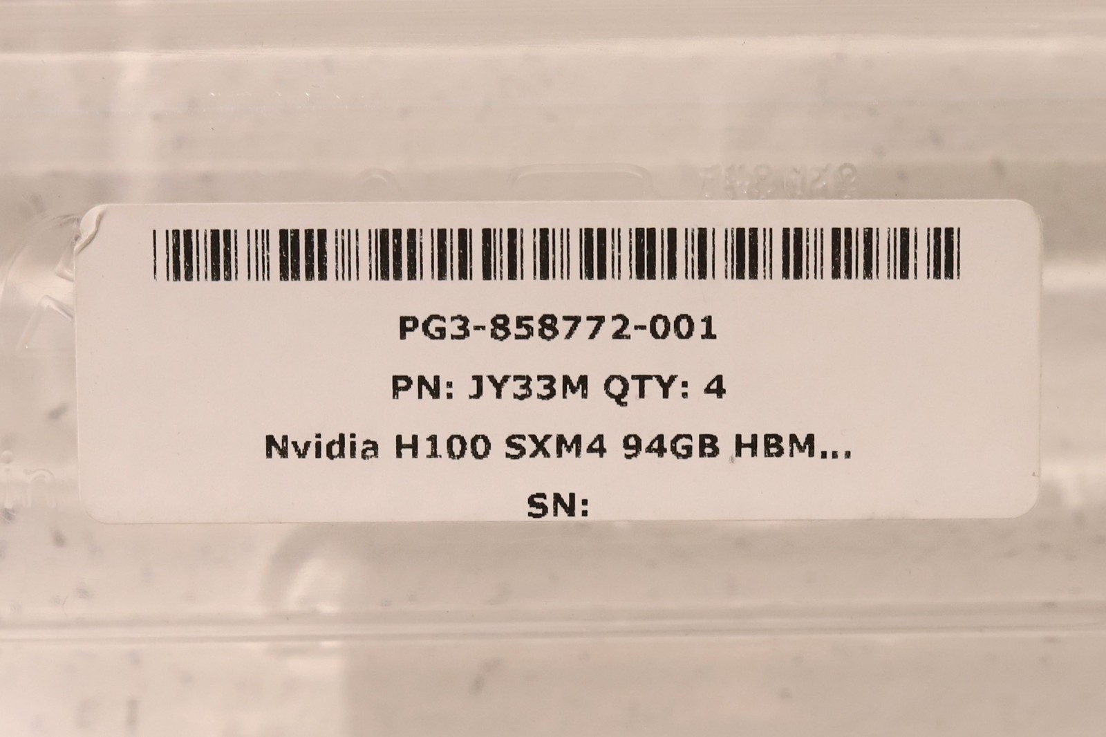 NVIDIA HGX H100 4GPU Baseboard With 4 xAH100 94GB SXM4 HBM2e GPU P/N: JY33M