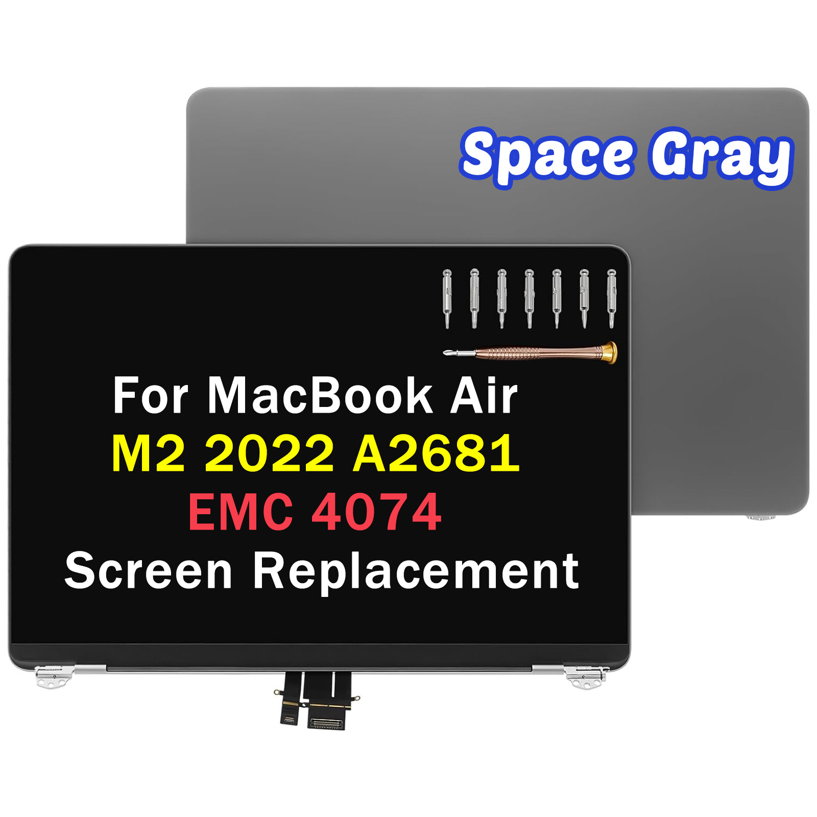 for MacBook Air M2 13.6″ A2681 EMC 4074 MLY13 MLY23 LCD Screen Display Assembly