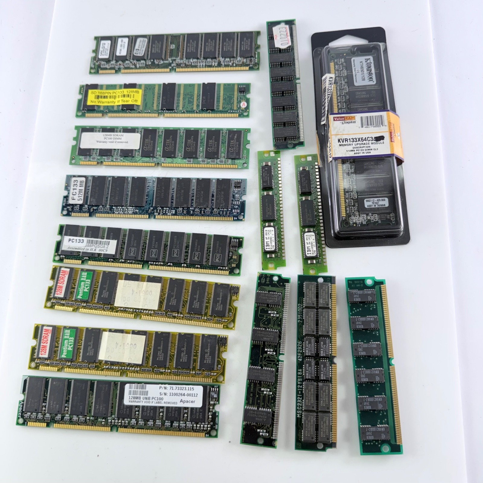 Vintage PC133 PC100 SDRAM Memory Lot 20+ Modules 128MB-512MB Retro Computer