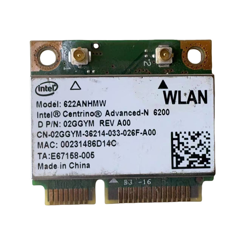 INTEL 6200 ADVANCED-N Dual Band 2.4/5Ghz 622ANHMW Laptop WiFi Card DELL 2GGYM
