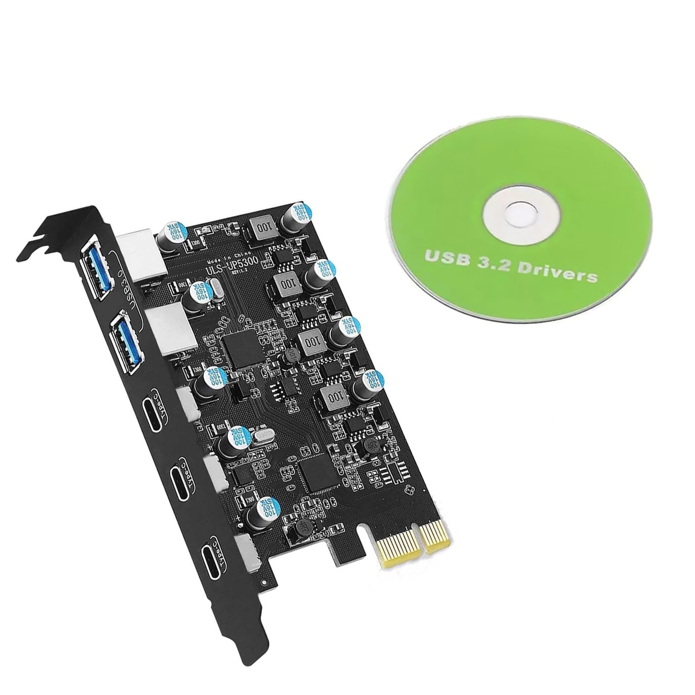 5 Ports Desktop Expansion Card 20G USB 3.2 Gen 2 2*USB-A 3*USB-C For Win 7/8/10